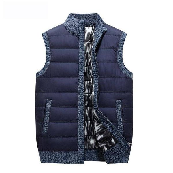 

men's vests vest homme for men velvet waistcoat clothing thickened clothes mens comfort zipper winter 2021, Black;white