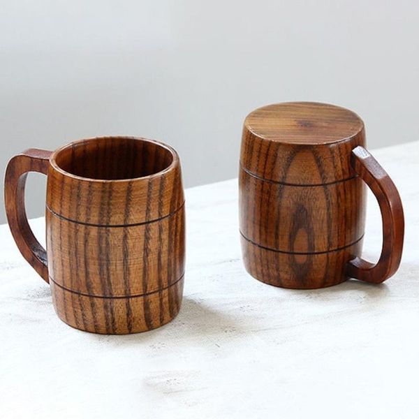 

mugs handmade solid coffee mug beer with handle pure copper moscow mule large capacity wooden cup drinkwares