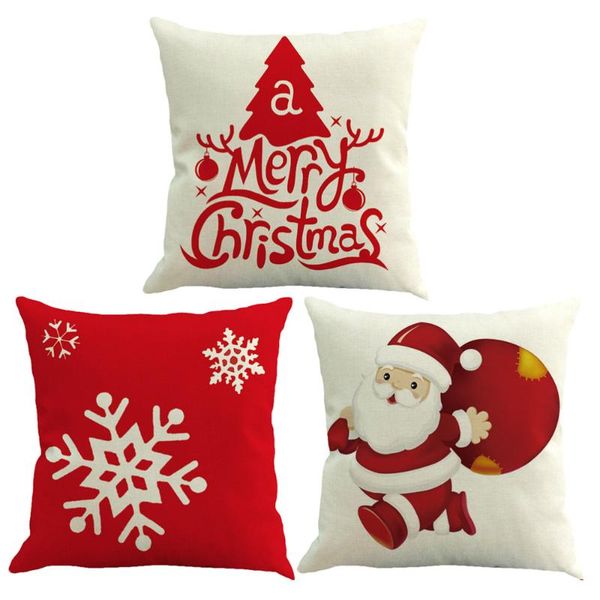 

cushion/decorative pillow 3pcs xmas supplies linen cover for party christmas decor