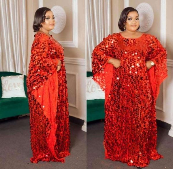 

piece set african dresses for women plus size sequined gown clothes clothing dress ethnic, Red