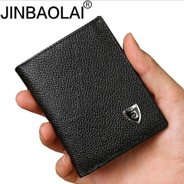 

wallets small wallet men genuine leather purses cowhide mini black and brown quality, Red;black