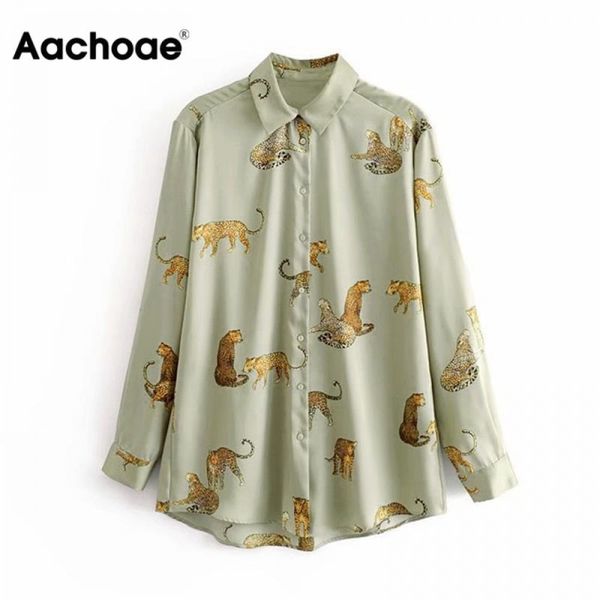 

Leopard Stylish Shirt Women Turn Down Collar Office Fashion Female Blouse Long Sleeve Plus Size Lady Tops Blusa Feminina, Black;white