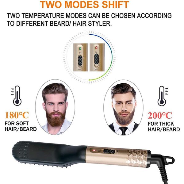 

beard straightener for men hair comb brush multifunctional hair straightening comb hair curler quick beard stylerscouts