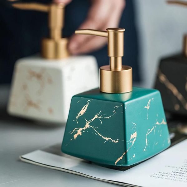 

liquid soap dispenser nordic style el household ceramic hand sanitizer lotion bottle marble pattern bathroom supplies push-type