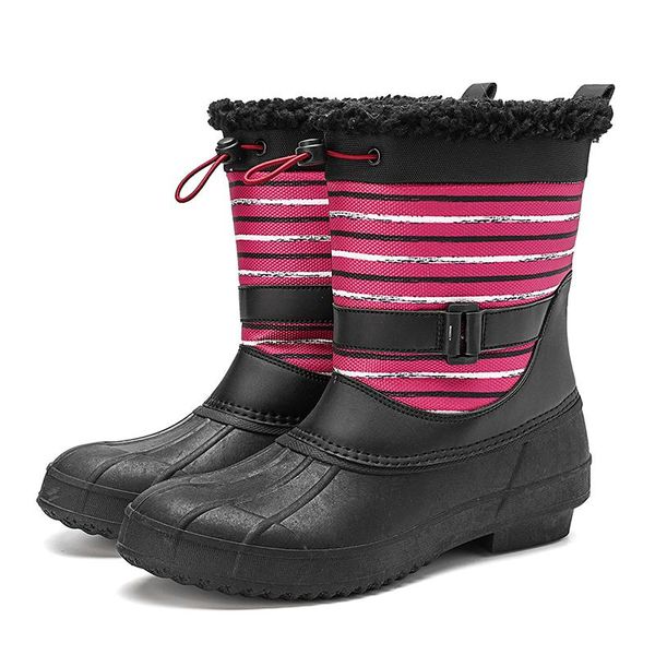 

boots women winter snow 2021 waterproof with plush ladies warm outdoor shoes non slip novelty designer, Black