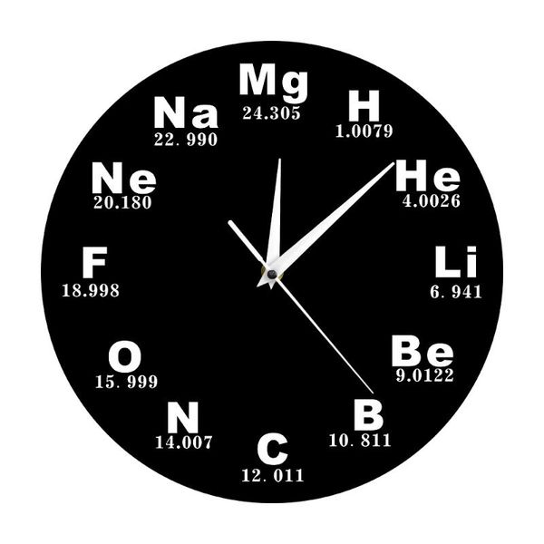 

elements periodic table clock symbols wall biology art novelty watch science teachers gift clocks