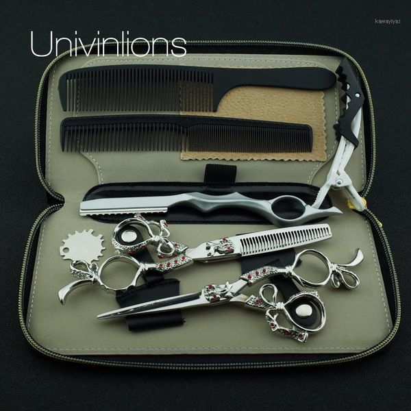 

univinlions 6" salon de coiffure razor hairdressing scissors hairdresser japan professional hair barber thinning shears1