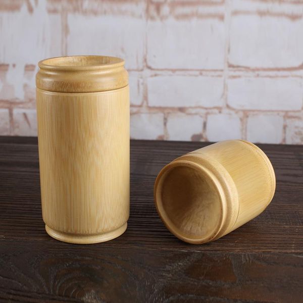 

bamboo tea can sealed box tube xiaoqinggan loose packing medium storage bottles & jars