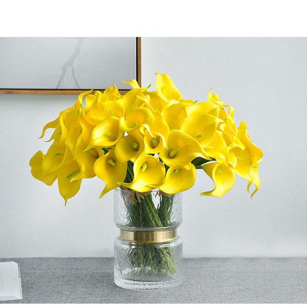 

decorative flowers & wreaths pu single artificial calla lily high-end wedding home decoration bouquet garden birthday party christmas decor