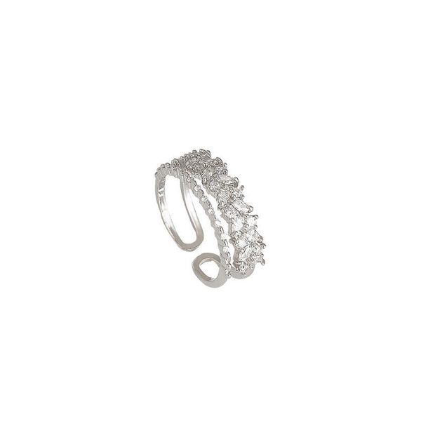 

wedding rings arrival jewellery retro genuine micro inlaid zircon petal female ring bridal for women girls couple, Slivery;golden