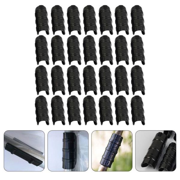 

other garden supplies 30pcs greenhouse pipe clamps plant cover netting tunnel hoop clips clamp (black)