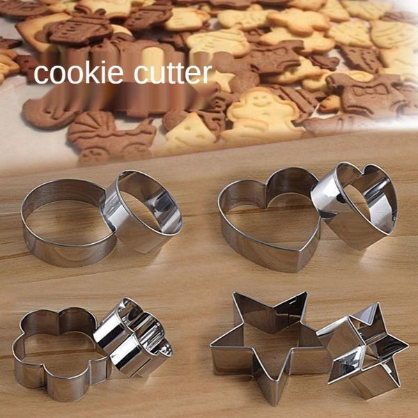 

baking moulds 3pcs/set stainless steel cookie diy mold star heart round flower shape cake decoration cutter molds tools kitchen gadgets
