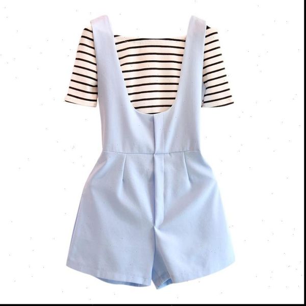 

womens tracksuits women two pieces clothing set striped slash neck rompers short fashion girls, Gray