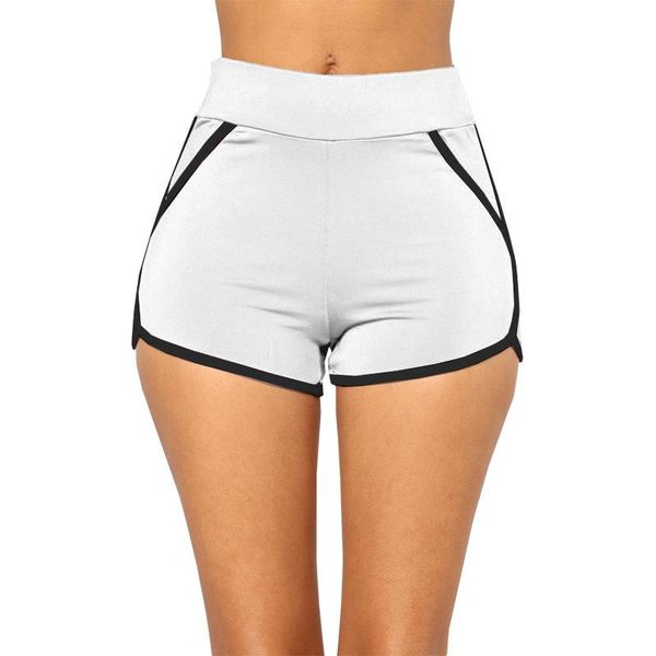 

gym clothing ladies' sports and leisure all-match outer wear elastic waist shorts, White;black
