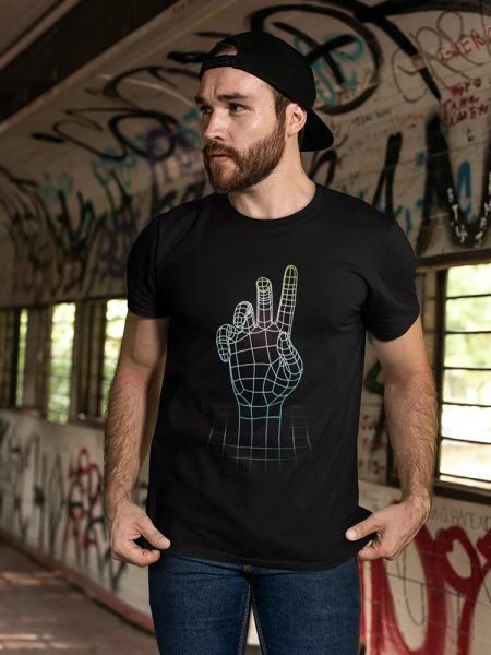 

Retro Futuristic Hand Tee Men's -Image by Shutterstock, White;black