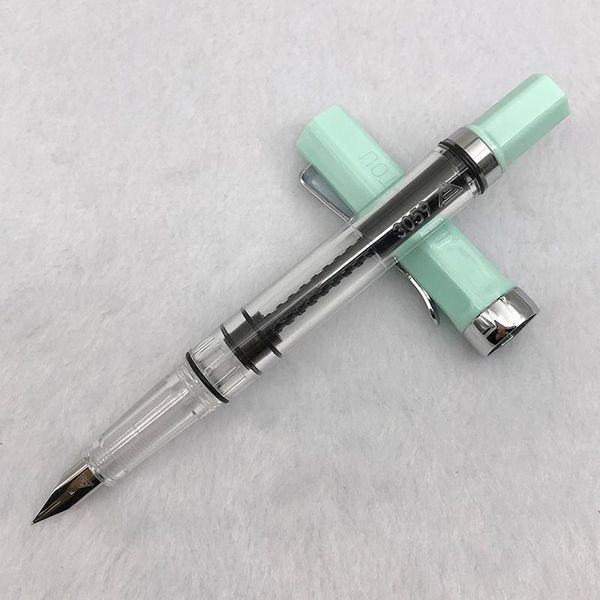 

fountain pens 1pc mint green hollow out clip pen 0.38mm 0.5mm nib student transparent writing calligraphy ink school supplies