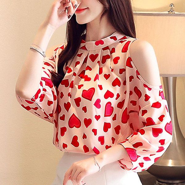 

women's blouses & shirts fashion women and 2021 ladies chiffon blouse shirt clothing for, White