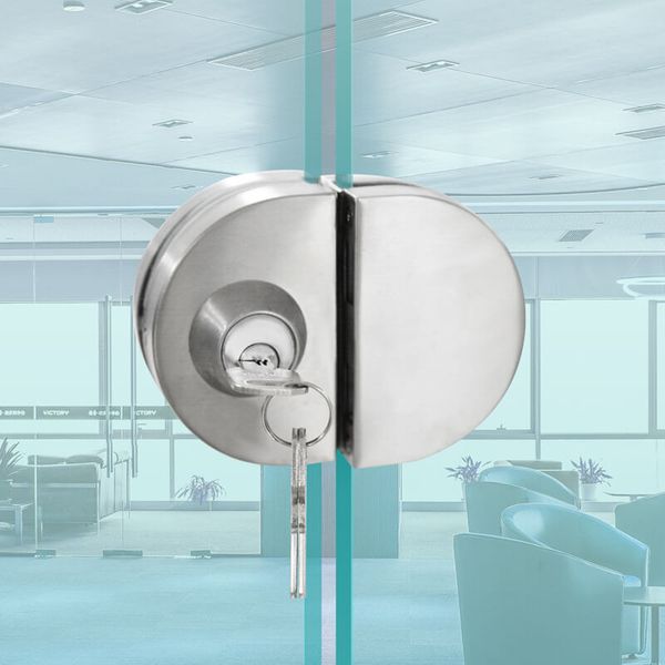 

kerong glassdoor lock stainless steel without hole bidirectional unlock key knob frameless glass door simple durable