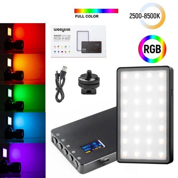 

flash heads 2500k-8500k rgb led camera light full color output mini video portable fill for live po youtube shooting