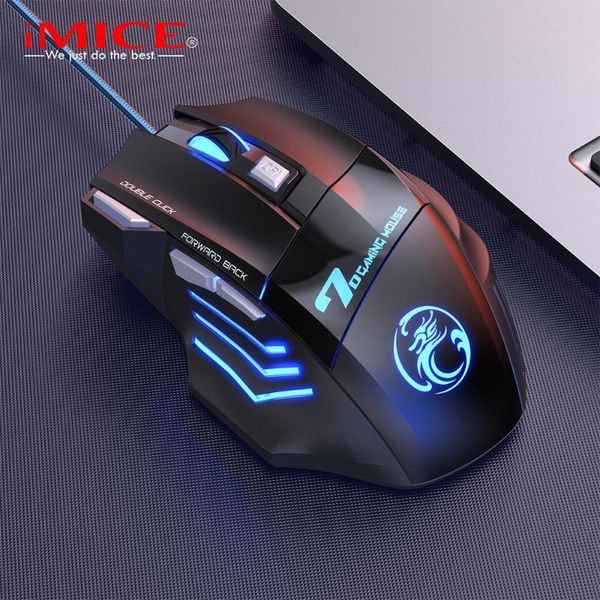 

mice x7 gaming mouse ergonomic design 7 button usb wired double-click key silent with backlight optical for computer
