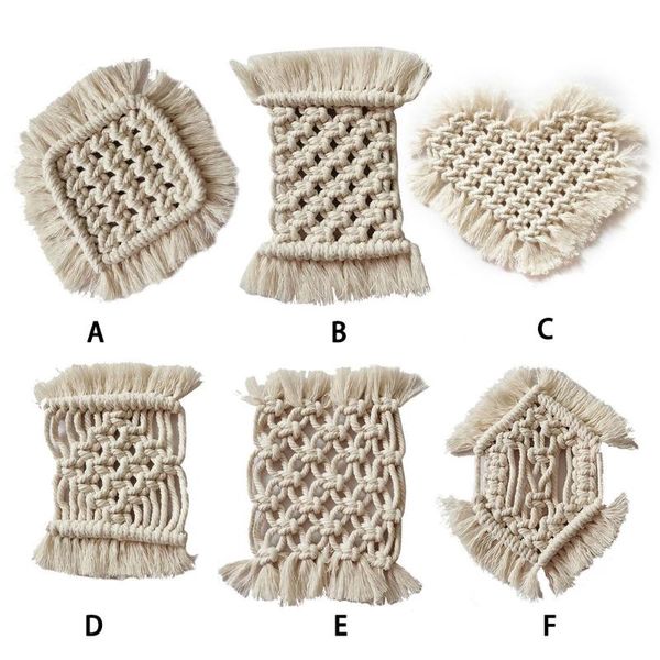 

mats & pads braided bohemian tablecloth small placemat handmade diy deskdecoration non-slip insulation pad bowl kitchen