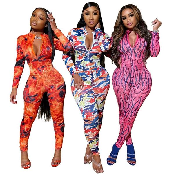 

women's jumpsuits & rompers womens skinny ladies workout sporty fashion long sleeve bodycon active wear club sheer mesh outfits camo or, Black;white