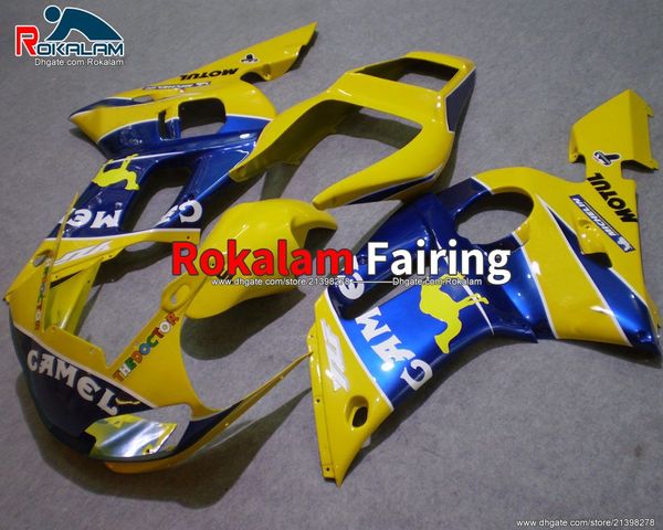 Verkleidungen für Yamaha YZF R6 98 99 00 01 02 YZF600 R6 1998-2002 Gelb Blau Aftermarket Body Kit (Spritzguss)