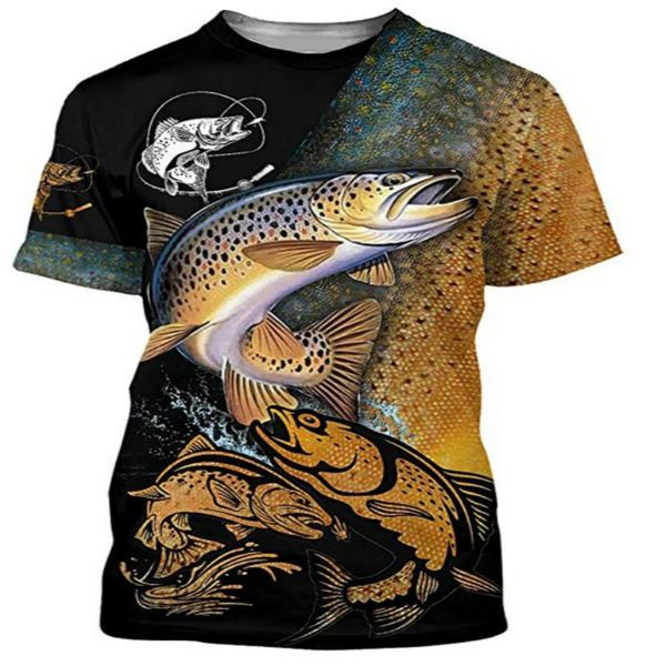 

fishing 3d print t shirt men fashion o neck short sleeve funny tees men's t-shirts, White;black