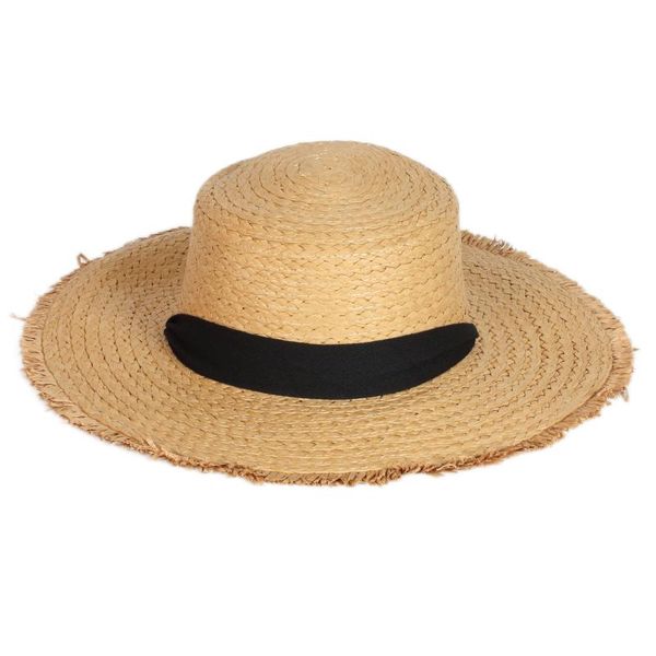 

wide brim hats wholesale big women and lady summmer beach paper straw panama with windproof rope, Blue;gray