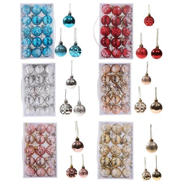 

party decoration 1 box xmas ball plating procedures christmas balls pendants with lanyard plastic delicate craft ornaments home decor