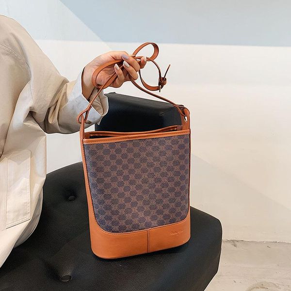 

evening bags 2021autumn printed bag women's bucket fashion pu sling