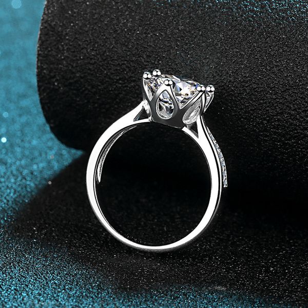

excellent cut diamond test past d color good clarity moissanite ring female silver 925 wedding jewelry, Golden;silver