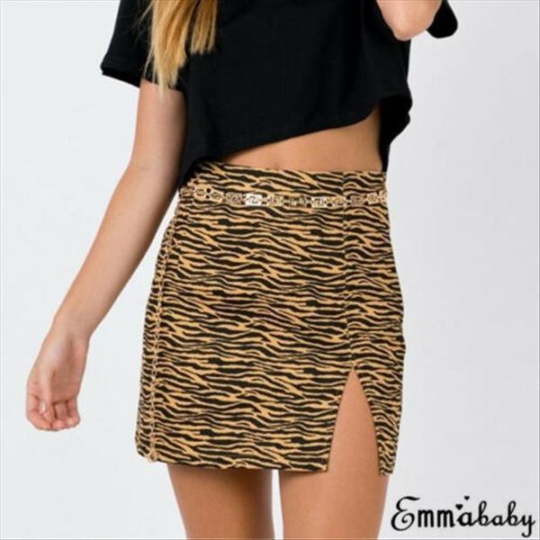 

mini high waist leopard print women skirt club casual short party, Black