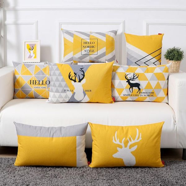 

pillow 40x60cm nordic ins elk series sofa living room fashion home decoration car pad
