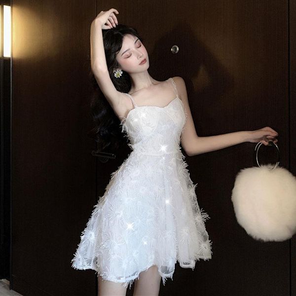 

summer women dress fairy super sweet fairy's department wear french tassel condole belt casual dresses, Black;gray