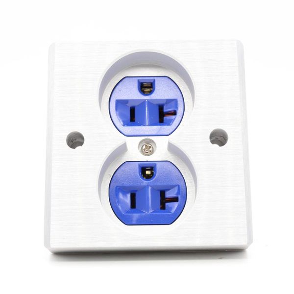 

smart power plugs 2pcs blue hi-end us ac receptacle wall outlet copper socket