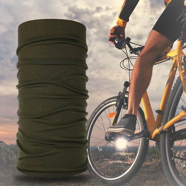 

1pc women men outdoor sports bandana scarf headwear solid color face mask riding cycling headscarf tube wristband headband caps & masks, Black