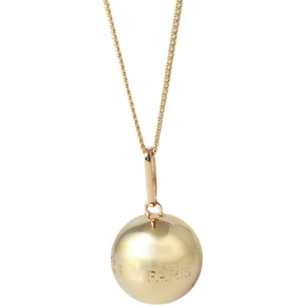 

personality cold wind three-dimensional glossy ce metal texture ball simple couple line long money chain, Silver