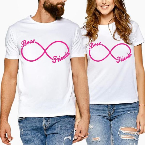 

women's t-shirt cute summer matching clothes for lovers couple o-neck t shirt tees women men est creative printing, White
