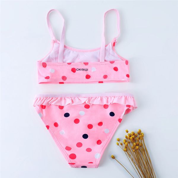 

children's stock swimwear french new girls bikini swimsuit 3-14 single, White;black