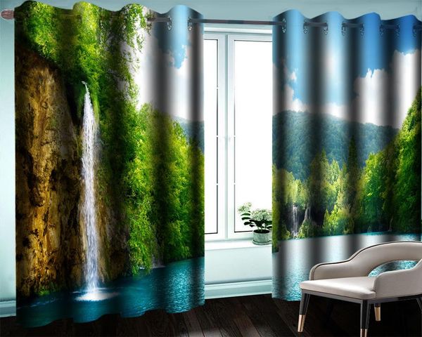 

3d curtain design for bedroom beautiful scenery of mountains and waterfalls living room kitchen window blackout & drapes