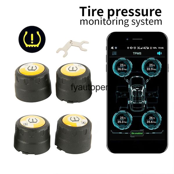 Araba Lastik Basınç Sensörü Aracı Bluetooth 4.0 Için Android Için IOS BLE TPMS Evrensel Harici Alarm Sensörleri