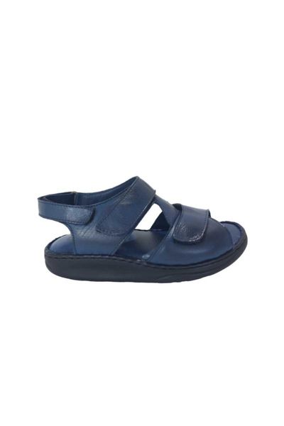 

sandals women's leather sandalet-011-0016-navy blue, Black
