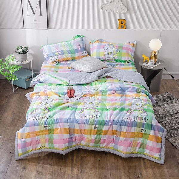 

comforters & sets unicon air conditioner quilt summer washed cotton bed cover soft breathable blanket thin comforter for kids and adults