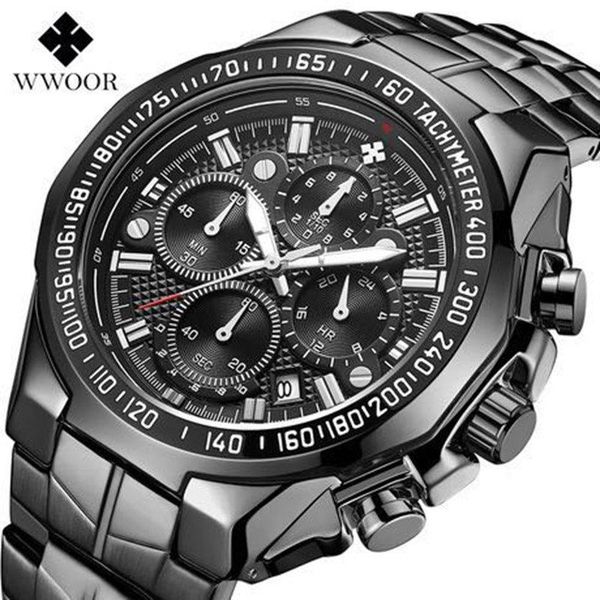 

wristwatches box+relogio masculino watches men 2021 wwoor golden chronograph watch man gold big dial male wristwatch, Slivery;brown