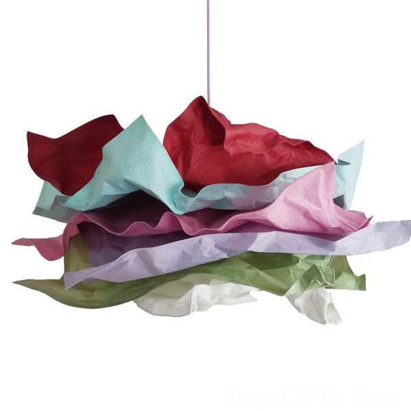 

pendant lamps colorful paper lights modern creative environment protection light fixture restaurant industrial decor led lamp