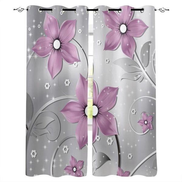 

curtain & drapes abstract art flower window curtains home decor for living room bedroom kitchen items christmas