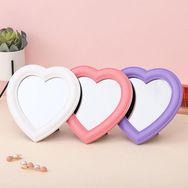 

compact mirrors heart-shaped mirror deskmakeup decorative glass lens wall mounted beauty tools desk