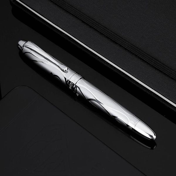 

3pcs hongdian 5010 luxury metal fountain pen beautiful embossed iridum ef/f nib writing gift ink for business office pens