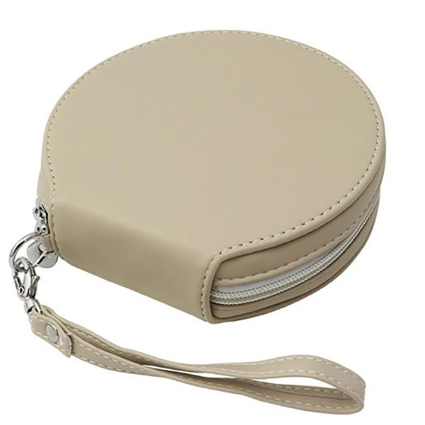 

car organizer dvd zipper accessories home hard bag universal round protective sleeve disk purse cd case pu leather storage